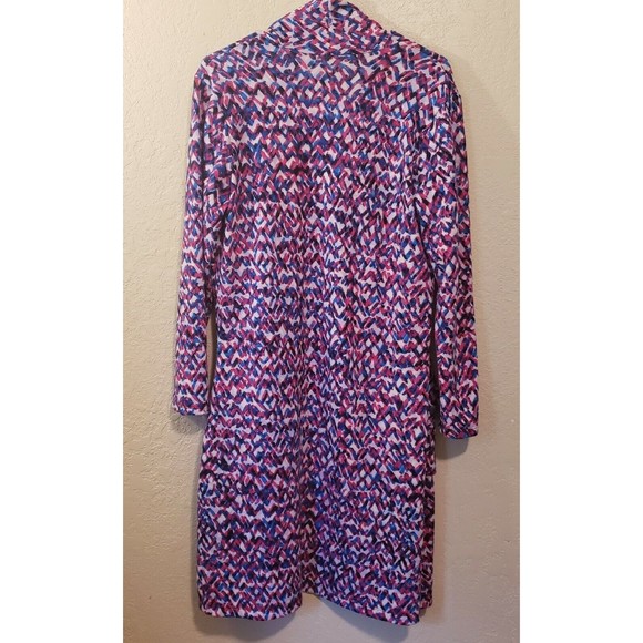 The Tog Shop (no tags) Long Blue Pink Open Cardigan Size Medium - Picture 4 of 7